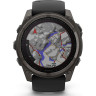 Смарт-часы GARMIN FENIX 8 – 51 мм, Solar Sapphire, титан с DLC-покрытием Carbon Gray и силиконовым ремешком черного/серого цвета 010-02907-11